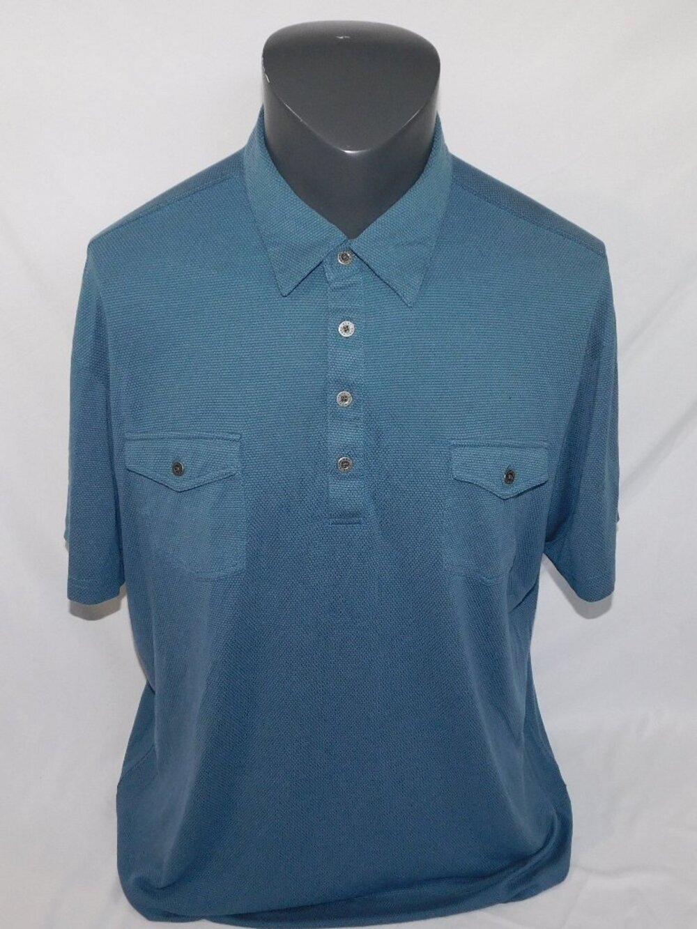KUHL  Performance Polo Shirt Blue Textured Outdoors Hiking Walking Mens XL